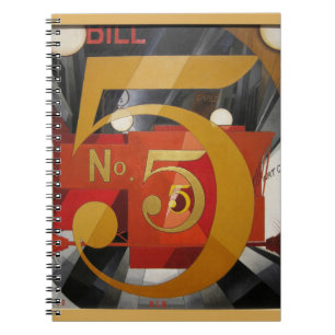 Cuaderno Arte moderno Cubista Demuth Figura 5 en Oro