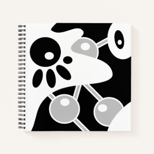 Cuaderno Arte moderno de doodle gris blanco negro