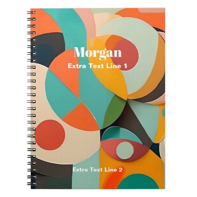 Cuaderno Arte Moderno, nombre y 2 líneas de texto de mediad (Frente)