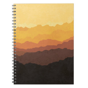 Cuaderno Arte mural bohemio, montaña pastel.