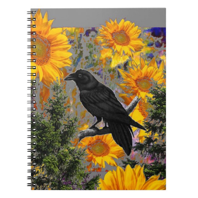Cuaderno arte negro del cuervo y de los girasoles (Frente)
