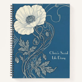 Cuaderno Arte Nuevo Azul y Blanco Amapola Blanca