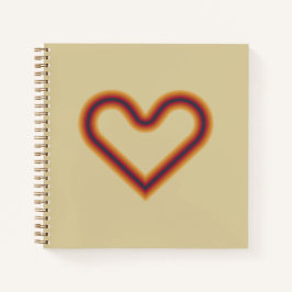 Cuaderno Arte Óptico de Corazón Retro