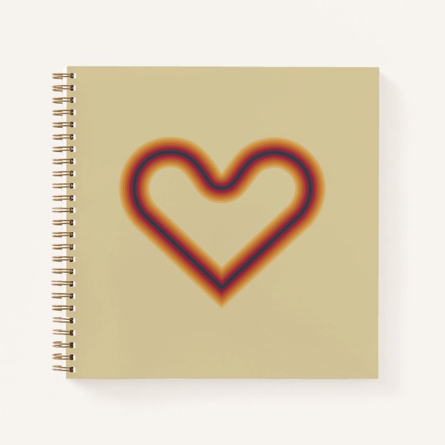 Cuaderno Arte Óptico de Corazón Retro (Anverso)