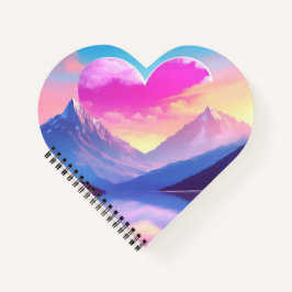 Cuaderno Arte paisajístico de Heart & Mountain Sunset