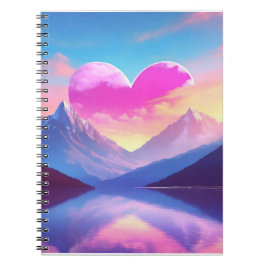 Cuaderno Arte paisajístico de Heart & Mountain Sunset