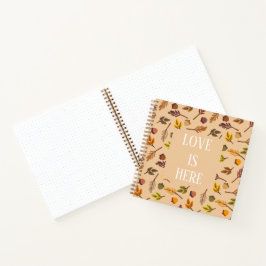 Cuaderno Arte personalizado moderno natural otoño marrón be