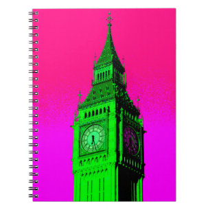 Cuaderno Arte Pop Big Ben Londres Viajes Rosa Verde