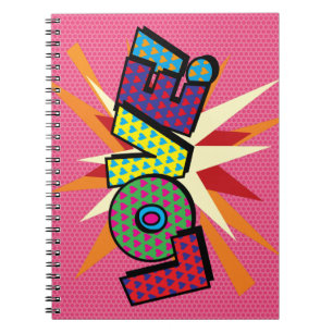 Cuaderno Arte Pop de Cómic Retro Divertido LOVE