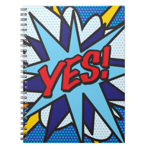 Cuaderno Arte Pop de Cómic Retro Divertido YES