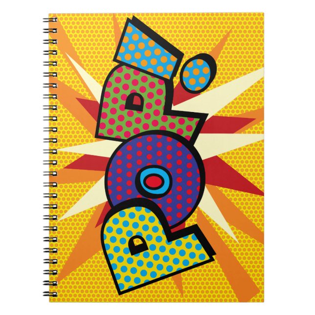 Cuaderno Arte pop de cómics retro de diversión POP (Frente)