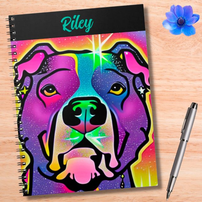 Cuaderno Arte pop de perro de Pitbull personalizado (Subido por el creador)