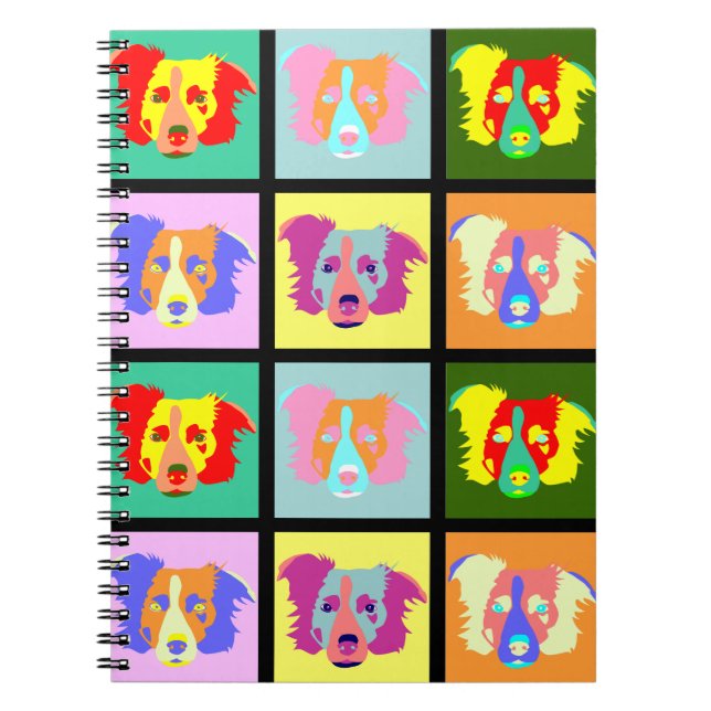 Cuaderno Arte pop del border collie (Frente)