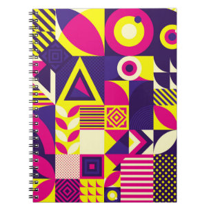 Cuaderno Arte pop, formas geométricas coloridas.