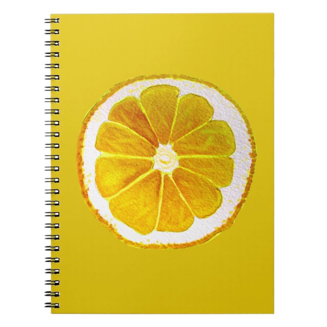 Cuaderno Arte pop limón amarillo fruta de la fuente de agua (Frente)