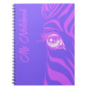 Cuaderno Arte pop neón con patrón de cebra Glam 