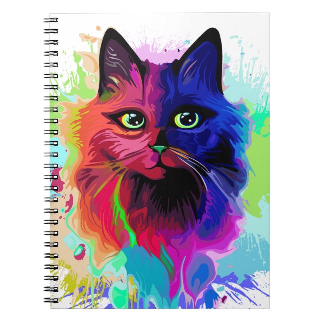 Cuaderno Arte pop psicodélico para gatos (Frente)