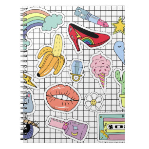 Cuaderno Arte Pop Retro: Colección de Insignias