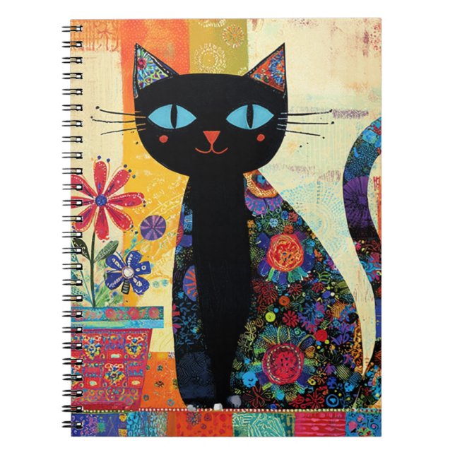 Cuaderno Arte Popular de Gato Negro (Frente)