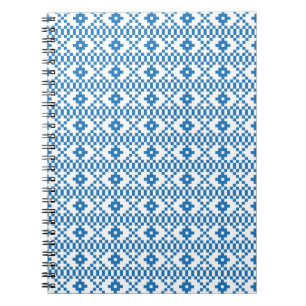 Cuaderno Arte popular de origen étnico letón, azul y blanco