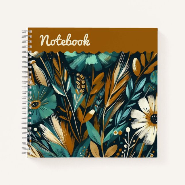Cuaderno Arte Popular Moderno - Verde azulado Copero Wildfl (Anverso)