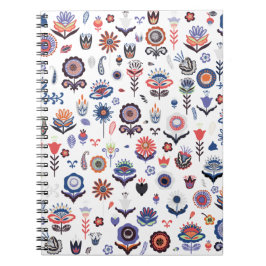 Cuaderno Arte popular patrón sin fisuras botánico