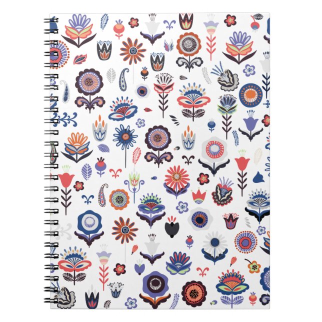 Cuaderno Arte popular patrón sin fisuras botánico (Frente)