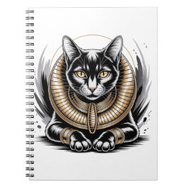 Cuaderno Arte Regal Egipcio de Gato Negro