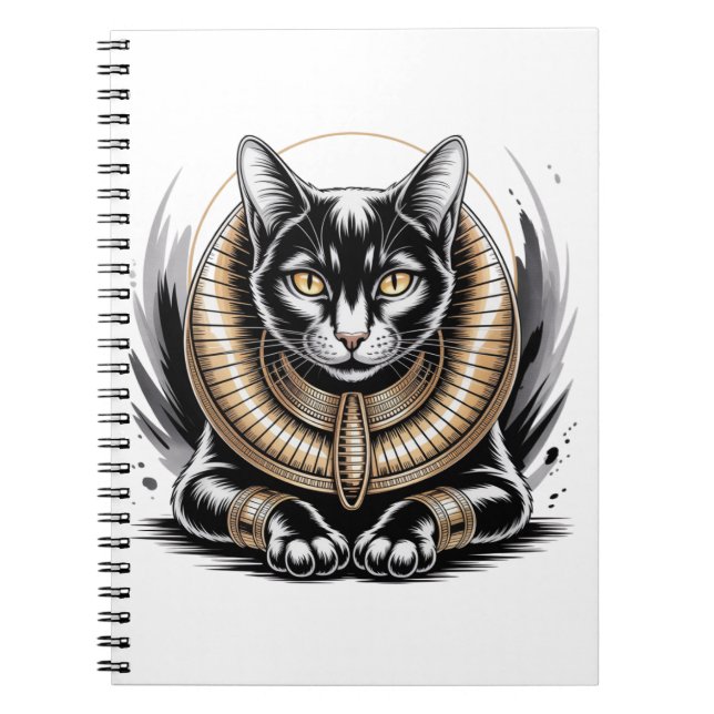 Cuaderno Arte Regal Egipcio de Gato Negro (Frente)