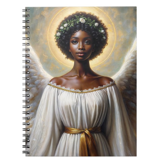 Cuaderno Arte religioso Ángel de la mujer negra (Frente)