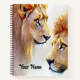 Cuaderno Arte Retro Lions - Arte clásico de la pared de vid