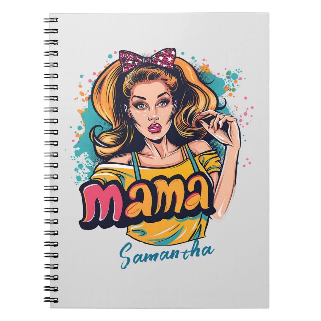 Cuaderno Arte Retro Mama Pop Personalizado (10) (Frente)