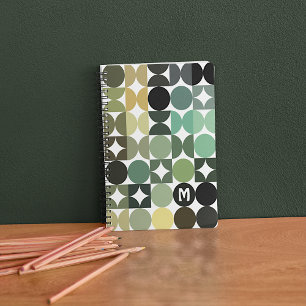 Cuaderno Arte Retro Verde Negro Marrón Personalizado