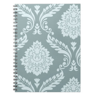 Cuaderno Arte Rococó Damask I Azul Huevo de Pato+Verde Teal
