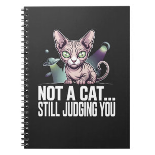 Cuaderno Arte Sarcástico de Gato Sphynx OVNI Alien