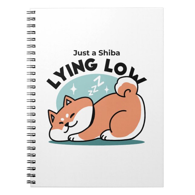 Cuaderno Arte Shiba Inu relajado: Solo un Shiba bajo tierra (Frente)