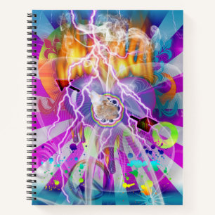 Cuaderno Arte surreal diseñado de forma única con lobo