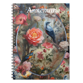 Cuaderno Arte surrealista con flores y aves