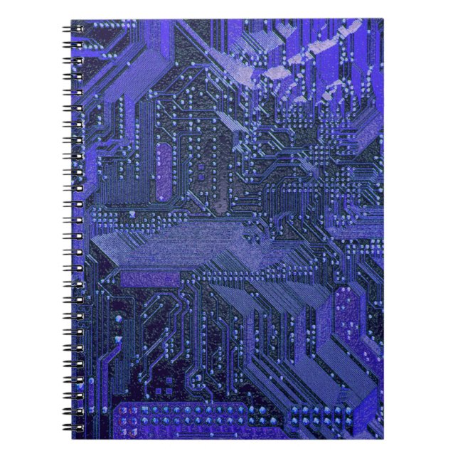 Cuaderno Arte tecnológico de placa de circuito cibernético  (Frente)