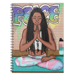 Cuaderno Arte urbano | Bonito Mujer haciendo meditación