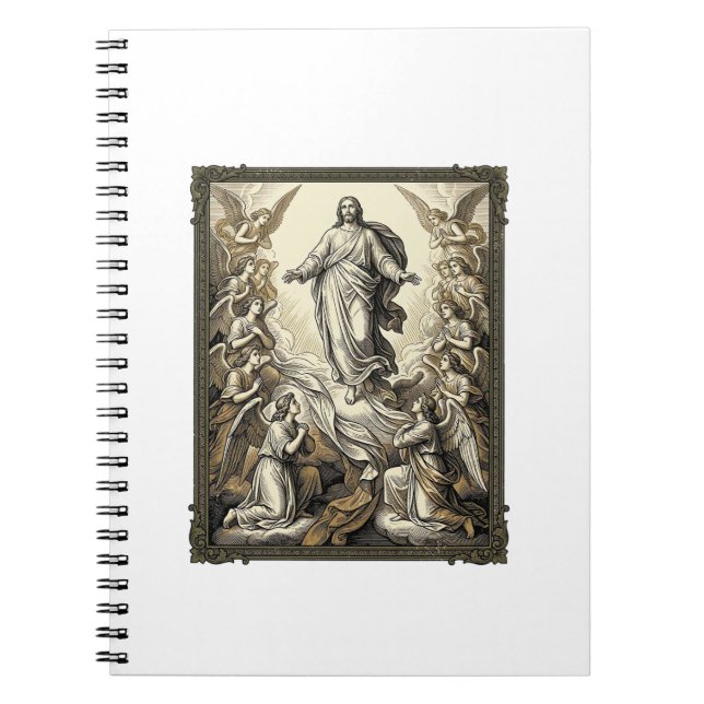 Cuaderno Arte vectorial de grabado de ángel de ascensión vi (Frente)