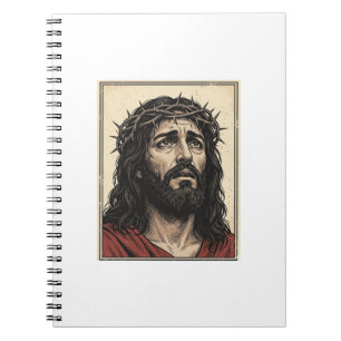 Cuaderno Arte vectorial de retrato religioso de corona de e