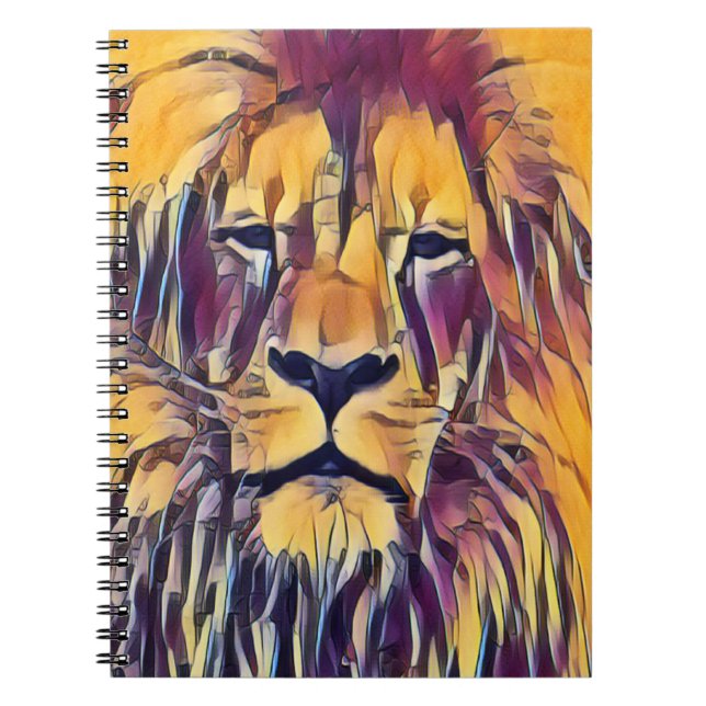 Cuaderno Arte vibrante de león para portátiles (Frente)