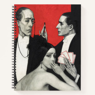 Cuaderno Arte Vintage Art Deco Noir Misterio Poker Benda Ar
