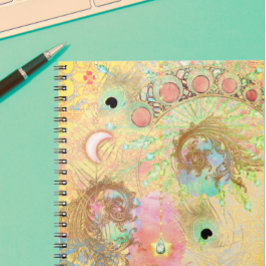 Cuaderno Arte vintage bohemio único hippie pastel whimsica