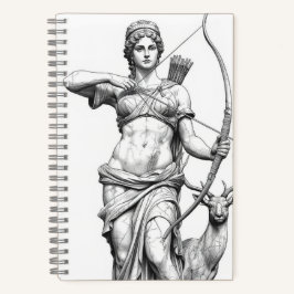 Cuaderno Artemis Goddess Mythology Line Art Notebook