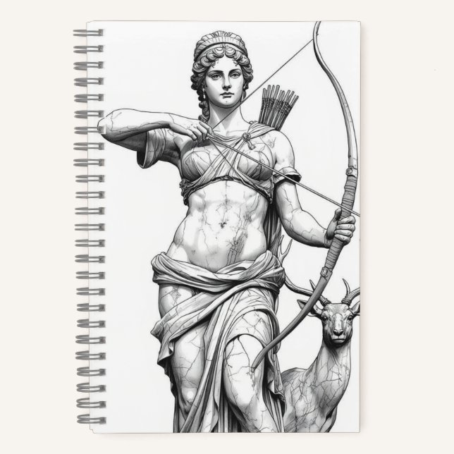Cuaderno Artemis Goddess Mythology Line Art Notebook (Anverso)