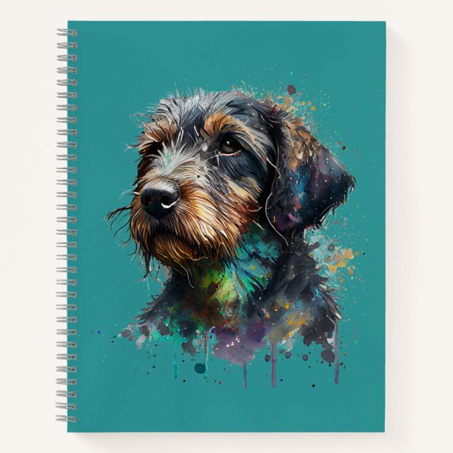 Cuaderno Artes acuáticas de Dachshund con cable (Anverso)