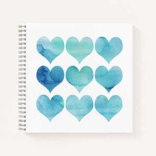 Cuaderno Artes de acuarela azul para la salud cardíaca