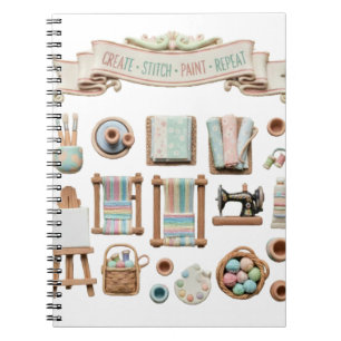 Cuaderno Artes lindas, manualidades y elementos de costura 